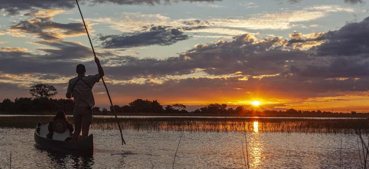 Coucher de soleil au Botswana